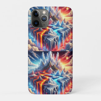 Capa Para iPhone 11 Pro Clash Skyward: A Ilha do Fogo e do Gelo