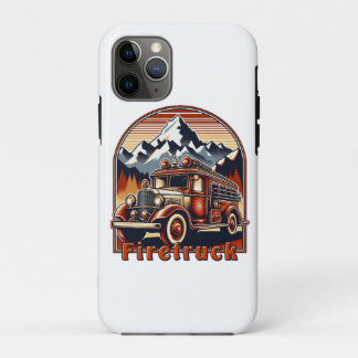 Capa Para iPhone 11 Pro Classic Fire Truck & Mountain