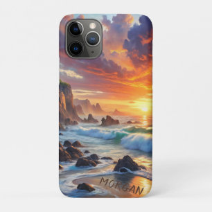 Capa Para iPhone 11 Pro Clipes Tropicais Sunset Personalizados - Costeira