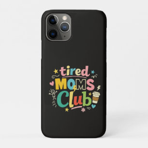 Capa Para iPhone 11 Pro Clube de Mães Cansadas Café Humor de Mãe