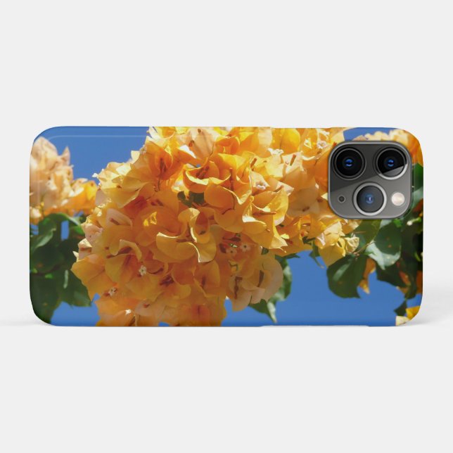Capa Para iPhone 11 Pro Cluster de Bougainvillea Floral Ouro (Verso (horizontal))