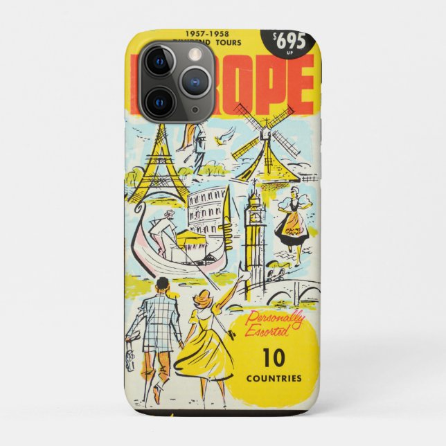 Capa Para iPhone 11 Pro cobrir EUROPA DE BROCHURA DE VIAGEM DE 1957 (Verso)