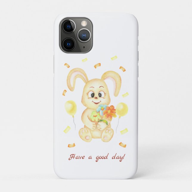 Capa Para iPhone 11 Pro Coelhinho bonito para um bom humor (Verso)