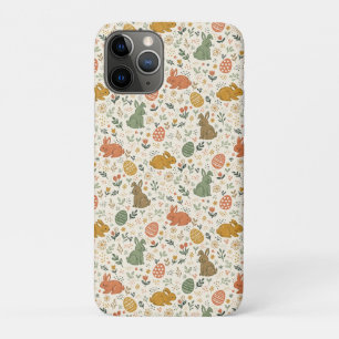 Capa Para iPhone 11 Pro Coelhinhos fofos desenhados à mão na primavera