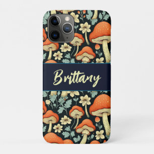 Capa Para iPhone 11 Pro Cogumelos Retro Fusíveis Personalizados