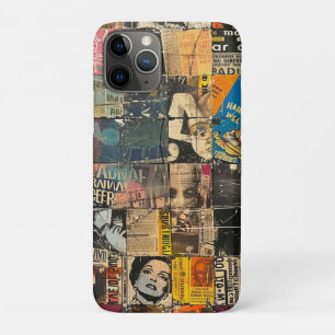Capa Para iPhone 11 Pro Colagem de folhetos de jornal Rustic Vintage (7)