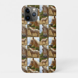 Capa Para iPhone 11 Pro Colagem de Fotografias de Cavalos Appaloosa,