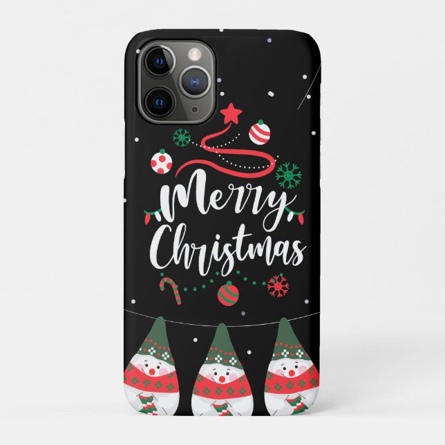 Capa Para iPhone 11 Pro Coleção de Saudações Joyful da Jingle Bells (Verso)