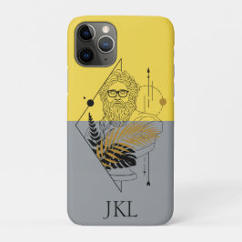 Capa Para iPhone 11 Pro Colorblock Monograma Hipster Deus Olímpico