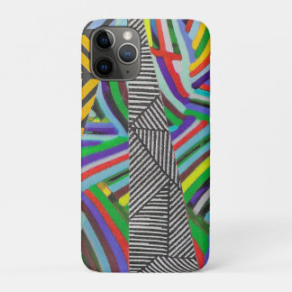 Capa Para iPhone 11 Pro coloridos eixes e colagem em espinha de peixe