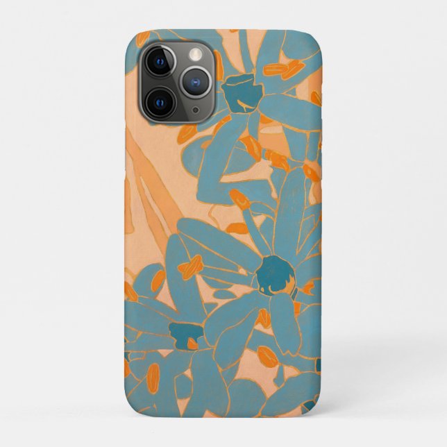 Capa Para iPhone 11 Pro Contemporary Leaf Design in Peach  (Verso)