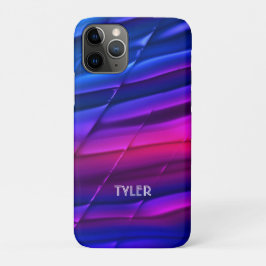 Capa Para iPhone 11 Pro Cor-de-rosa azul, aparência de metal cor-de-rosa, 