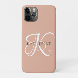 Capa Para iPhone 11 Pro Cor-de-rosa-rosa-pincel do script Elegante moderno