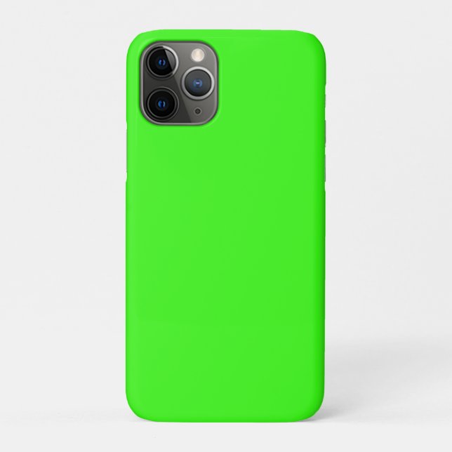 Capa Para iPhone 11 Pro Cor Sólida Neon Verde | Clássico (Verso)