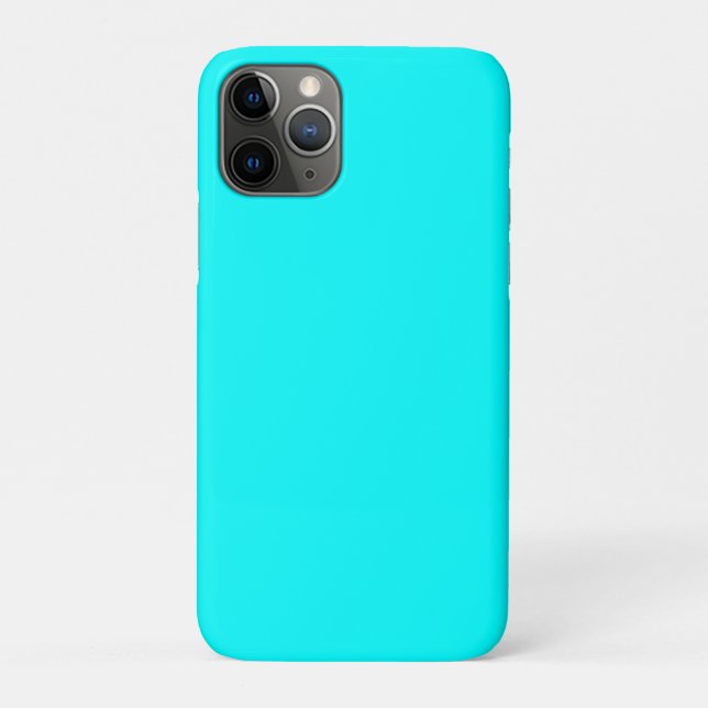 Capa Para iPhone 11 Pro Cor Sólido Azul Neon | Clássico (Verso)