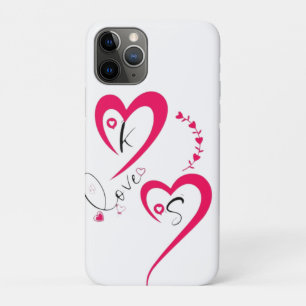 Capa Para iPhone 11 Pro Coração Rosa Mínimo Amor