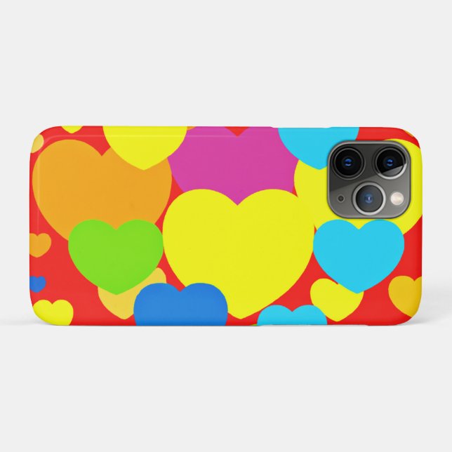 Capa Para iPhone 11 Pro Corações - Design (Verso (horizontal))
