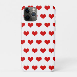 Capa Para iPhone 11 Pro Corações vermelhos e bonitos impressos