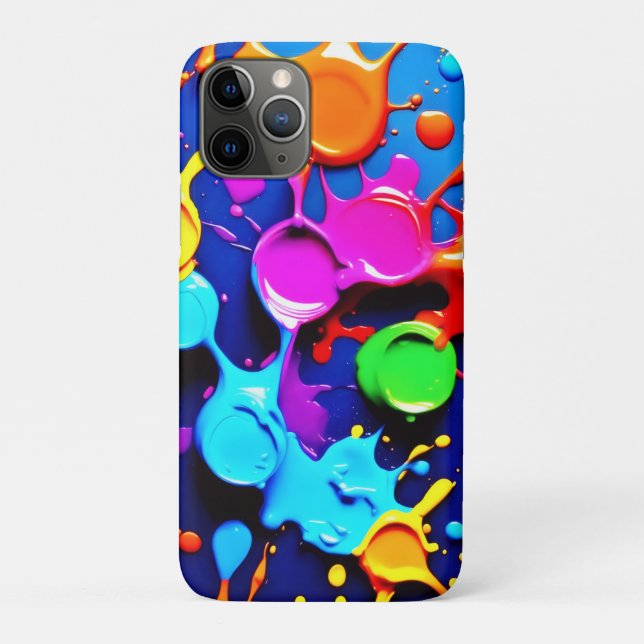 Capa Para iPhone 11 Pro Cores Neon Explosivas em Abstrato (Verso)