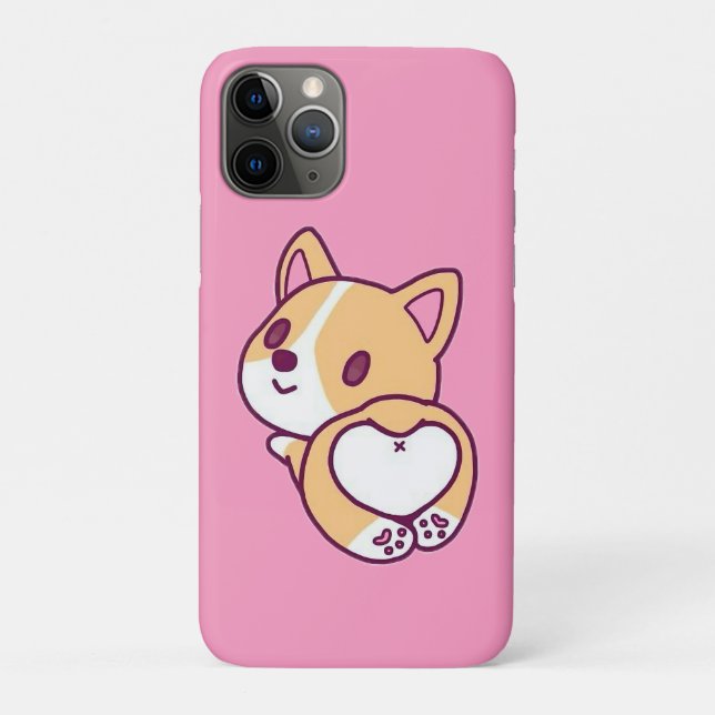 Capa Para iPhone 11 Pro Corgi Cuja Puppy Love (Verso)