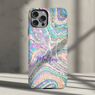 Capa Para iPhone 11 Pro Coringa de unicórnio arco-íris rosa menta mármore