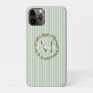 Capa Para iPhone 11 Pro Coroa de Oliveira Personalizada com Monograma