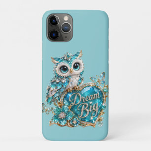Capa Para iPhone 11 Pro Coruja de Cristal Turquesa Sonhe Grande Design de