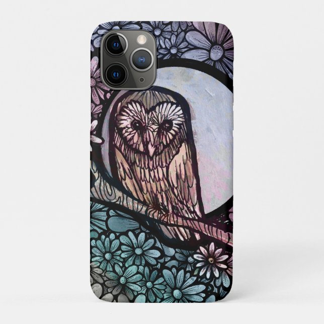 Capa Para iPhone 11 Pro Coruja Floral                                    (Verso)