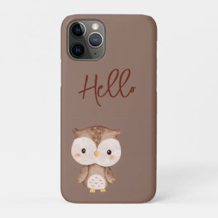 Capa Para iPhone 11 Pro Coruja Marrom Fofa
