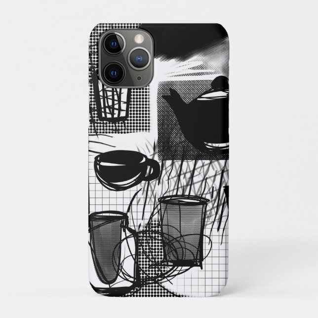 Capa Para iPhone 11 Pro Cozinha Preta e Branca (Verso)