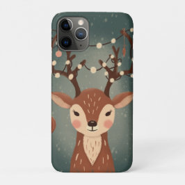 Capa Para iPhone 11 Pro Cozy Christmas Deer with Ornaments and LPhone Case