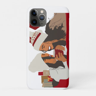 Capa Para iPhone 11 Pro Cozy Conversations  Christmas Holiday Illustration