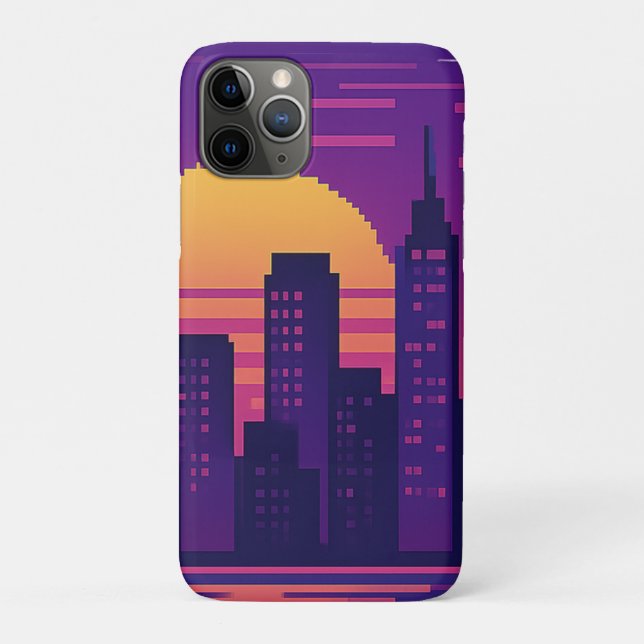 Capa Para iPhone 11 Pro crachá neonário de 8 bits (Verso)