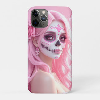 Capa Para iPhone 11 Pro Cranio de Açúcar Pink Lady