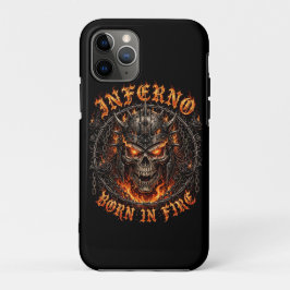 Capa Para iPhone 11 Pro Crânio Inferno Nascido no Fogo