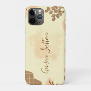 Capa Para iPhone 11 Pro Creme e Minimalista Castanho