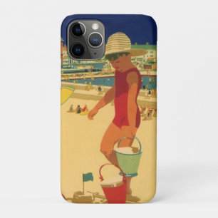 Capa Para iPhone 11 Pro Crianças Antigas, Irmãs Férias em Família na Praia