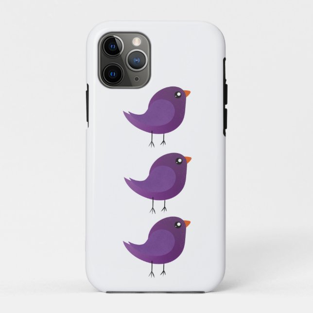 Capa Para iPhone 11 Pro Crianças, passarinho fofo (Verso)