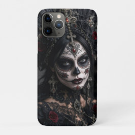 Capa Para iPhone 11 Pro Crimson Gótico Calavera – Rosa Negra