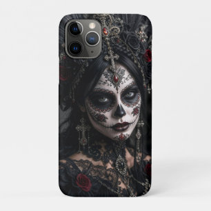 Capa Para iPhone 11 Pro Crimson Gótico Calavera – Rosa Negra