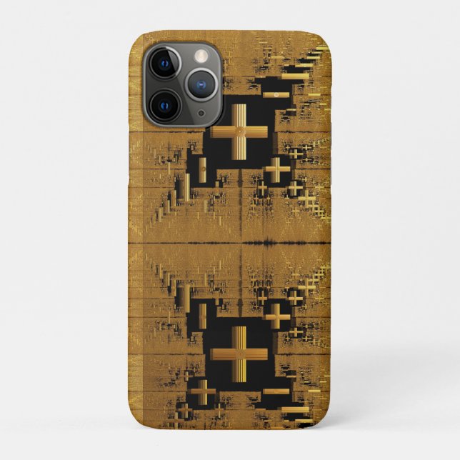 Capa Para iPhone 11 Pro Cruzamentos Fractais do ouro (Verso)