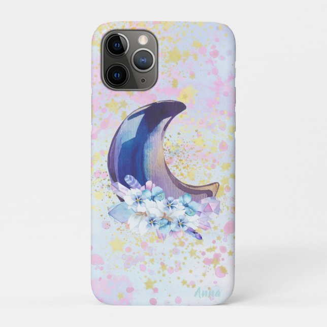 Capa Para iPhone 11 Pro *~* Crystals Moon Sky Cosmos Gliters (Verso)