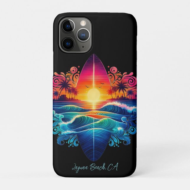 Capa Para iPhone 11 Pro Curvas de surfe solares- (Verso)
