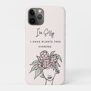 Capa Para iPhone 11 Pro Cute Blush Ocupado com Meu Retrato Floral de Plant