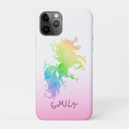 Capa Para iPhone 11 Pro Cute mágica aquarela unicórnio arco-íris