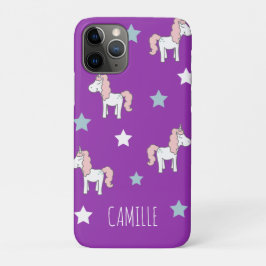 Capa Para iPhone 11 Pro Cute Pink Magical Unicorn Girls Purple