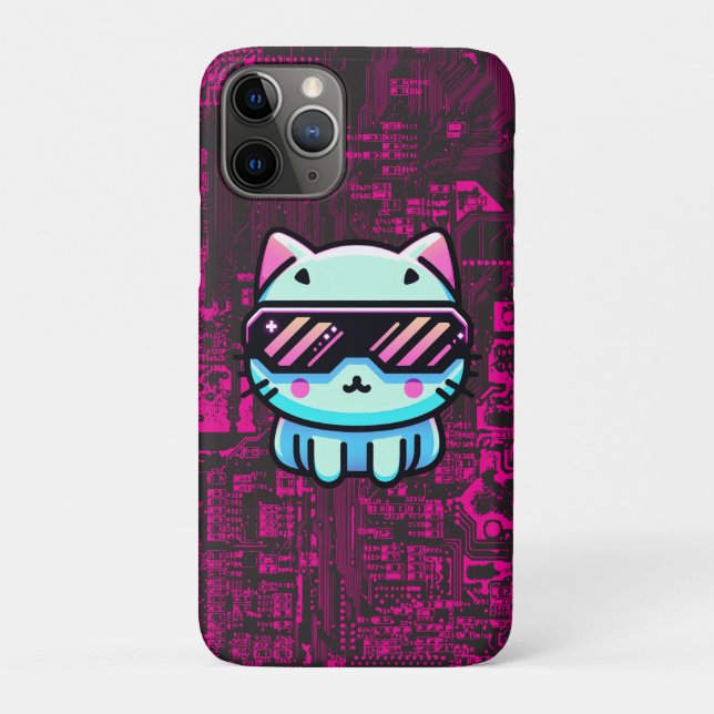 Capa Para iPhone 11 Pro Cyber Cat (Verso)
