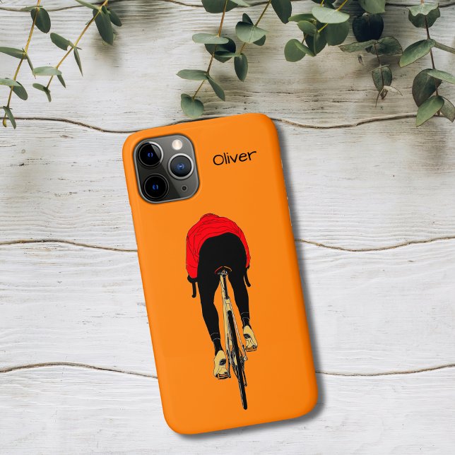 Capa Para iPhone 11 Pro Cyclist on Orange Background (Criador carregado)