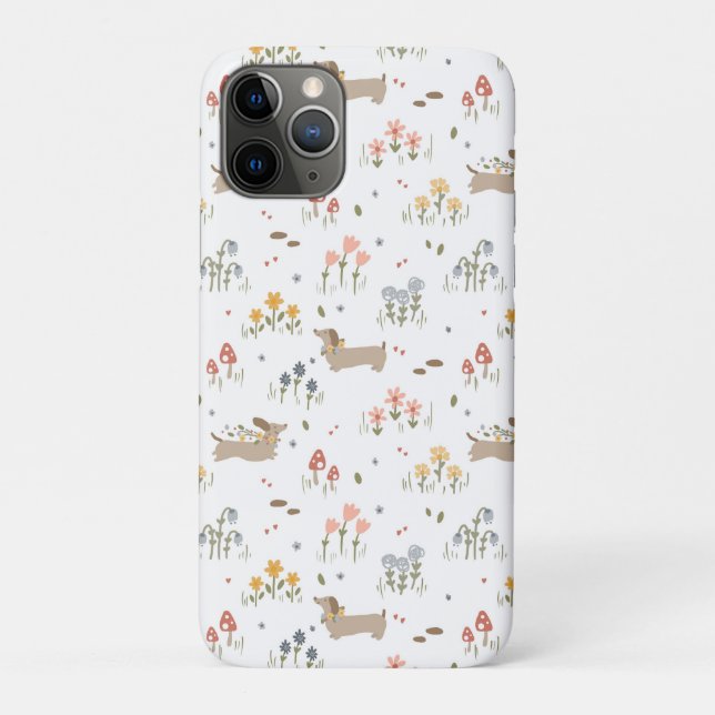 Capa Para iPhone 11 Pro Dachshund Lover Weiner Cão Enchido Cão Cão Selvage (Verso)