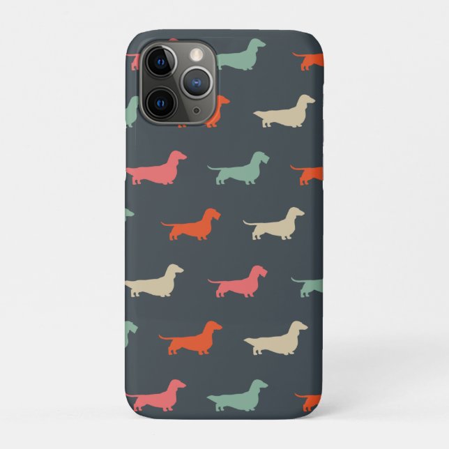 Capa Para iPhone 11 Pro Dachshund Silhouettes Wiener Dog Lover's (Verso)